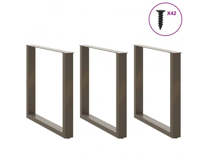 Sonata H Крака за трапезна маса, U-образни, 3 бр., естествена стомана, 80 x (72-73) см, стомана