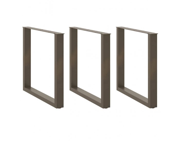 Sonata H Крака за трапезна маса, U-образни, 3 бр., естествена стомана, 90 x (72-73) см, стомана