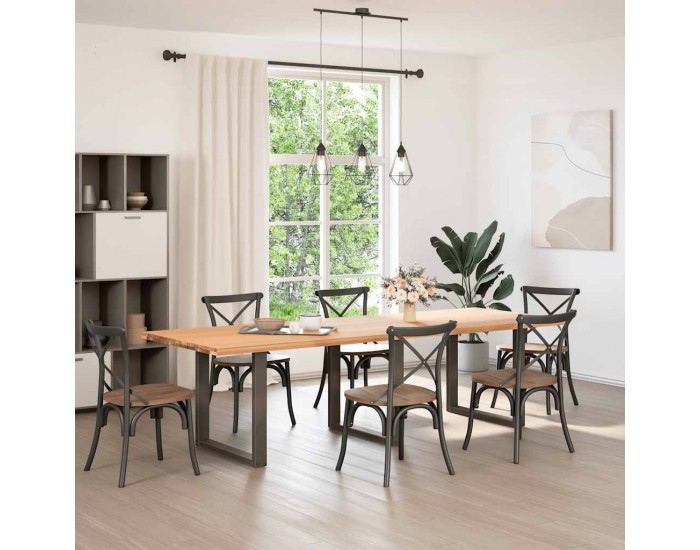 Sonata H Крака за трапезна маса, U-образни, 3 бр., естествена стомана, 90 x (72-73) см, стомана