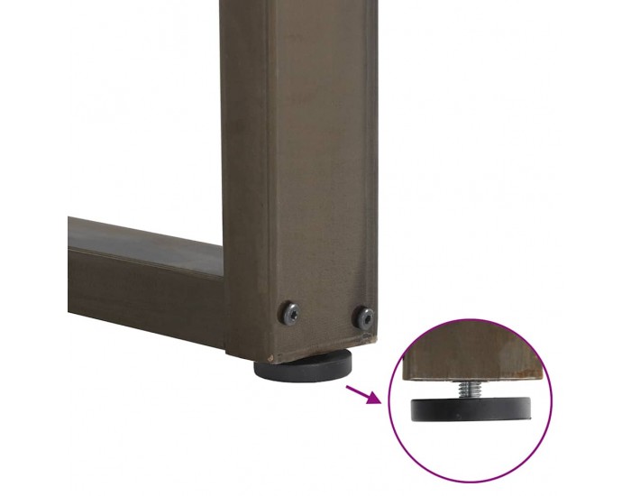 Sonata H Крака за трапезна маса, U-образни, 3 бр., естествена стомана, 90 x (72-73) см, стомана