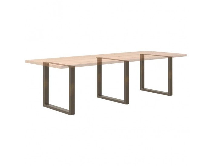 Sonata H Крака за трапезна маса, U-образни, 3 бр., естествена стомана, 90 x (72-73) см, стомана