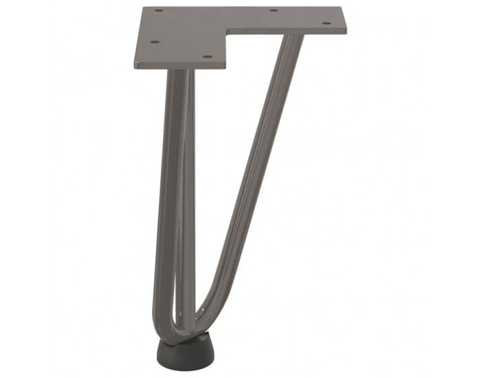 Sonata H Крака тип „фиба“ за масичка за кафе, 4 бр., естествена стомана, 20 см, масивна стомана