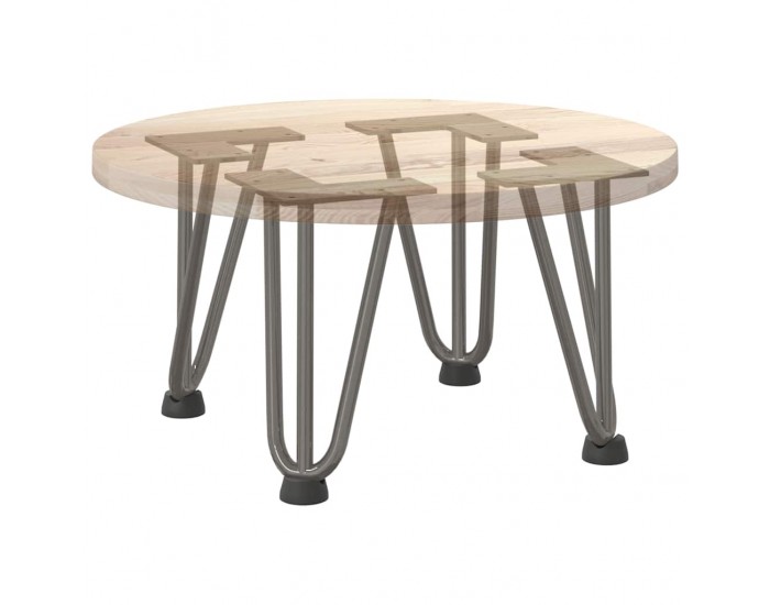 Sonata H Крака тип „фиба“ за масичка за кафе, 4 бр., естествена стомана, 20 см, масивна стомана