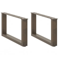 Sonata H Крака за масичка за кафе, U-образни, 2 бр., естествена стомана, 70 x (30-31) см, стомана - Маси