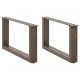 Sonata H Крака за масичка за кафе, U-образни, 2 бр., естествена стомана, 70 x (30-31) см, стомана