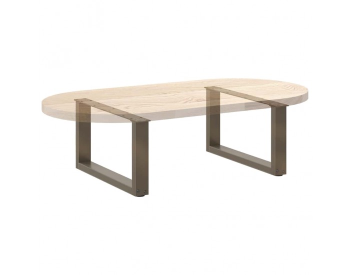 Sonata H Крака за масичка за кафе, U-образни, 2 бр., естествена стомана, 70 x (30-31) см, стомана