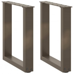 Sonata H Крака за масичка за кафе, U-образни, 2 бр., естествена стомана, 28 x (42-43) см, стомана - Маси
