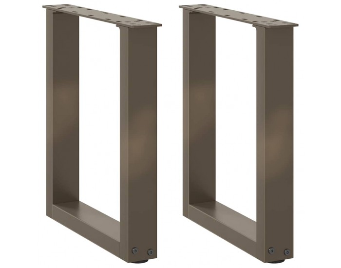 Sonata H Крака за масичка за кафе, U-образни, 2 бр., естествена стомана, 28 x (42-43) см, стомана