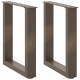 Sonata H Крака за масичка за кафе, U-образни, 2 бр., естествена стомана, 28 x (42-43) см, стомана
