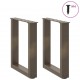 Sonata H Крака за масичка за кафе, U-образни, 2 бр., естествена стомана, 28 x (42-43) см, стомана