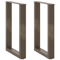 Sonata H Крака за трапезна маса, U-образни, 2 бр., естествена стомана, 50 x (72-73) см, стомана - Маси