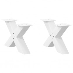 Sonata H Крака за масичка за кафе, X-образни, 2 бр., бели, 50 x (30-31) см, стомана - Маси