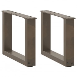 Sonata H Крака за масичка за кафе, U-образни, 2 бр., естествена стомана, 30 x (30-31) см, стомана - Маси