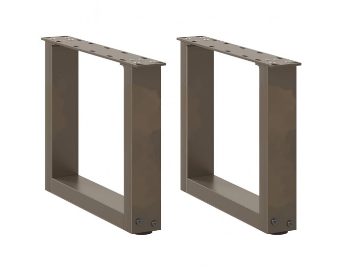 Sonata H Крака за масичка за кафе, U-образни, 2 бр., естествена стомана, 30 x (30-31) см, стомана