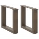 Sonata H Крака за масичка за кафе, U-образни, 2 бр., естествена стомана, 30 x (30-31) см, стомана