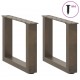 Sonata H Крака за масичка за кафе, U-образни, 2 бр., естествена стомана, 30 x (30-31) см, стомана