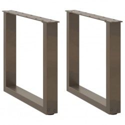 Sonata H Крака за масичка за кафе, U-образни, 2 бр., естествена стомана, 50 x (42-43) см, стомана - Маси