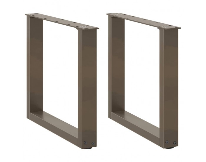 Sonata H Крака за масичка за кафе, U-образни, 2 бр., естествена стомана, 50 x (42-43) см, стомана