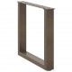 Sonata H Крака за масичка за кафе, U-образни, 2 бр., естествена стомана, 50 x (42-43) см, стомана