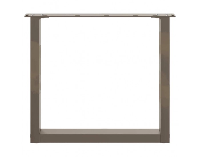 Sonata H Крака за масичка за кафе, U-образни, 2 бр., естествена стомана, 50 x (42-43) см, стомана