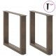 Sonata H Крака за масичка за кафе, U-образни, 2 бр., естествена стомана, 50 x (42-43) см, стомана