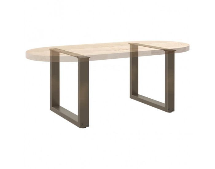 Sonata H Крака за масичка за кафе, U-образни, 2 бр., естествена стомана, 50 x (42-43) см, стомана