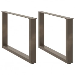 Sonata H Крака за масичка за кафе, U-образни, 2 бр., естествена стомана, 70 x (42-43) см, стомана - Маси