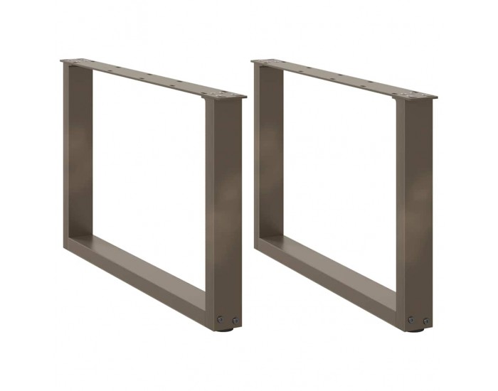 Sonata H Крака за масичка за кафе, U-образни, 2 бр., естествена стомана, 70 x (42-43) см, стомана