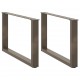 Sonata H Крака за масичка за кафе, U-образни, 2 бр., естествена стомана, 70 x (42-43) см, стомана