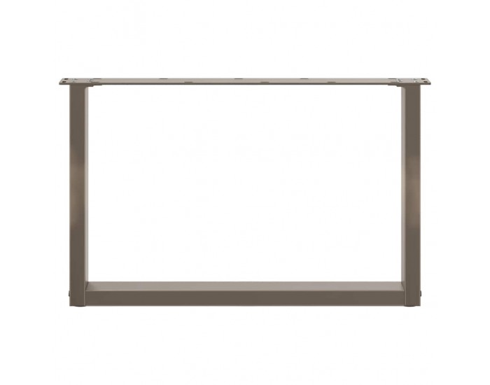 Sonata H Крака за масичка за кафе, U-образни, 2 бр., естествена стомана, 70 x (42-43) см, стомана