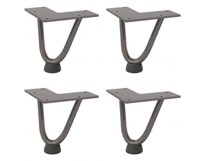 Sonata H Крака тип „фиба“ за масичка за кафе, 4 бр., естествена стомана, 10 см, масивна стомана