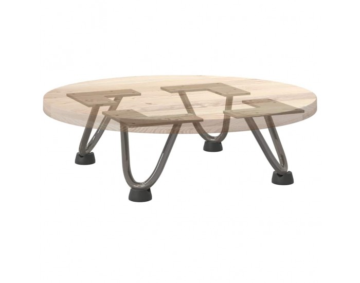 Sonata H Крака тип „фиба“ за масичка за кафе, 4 бр., естествена стомана, 10 см, масивна стомана