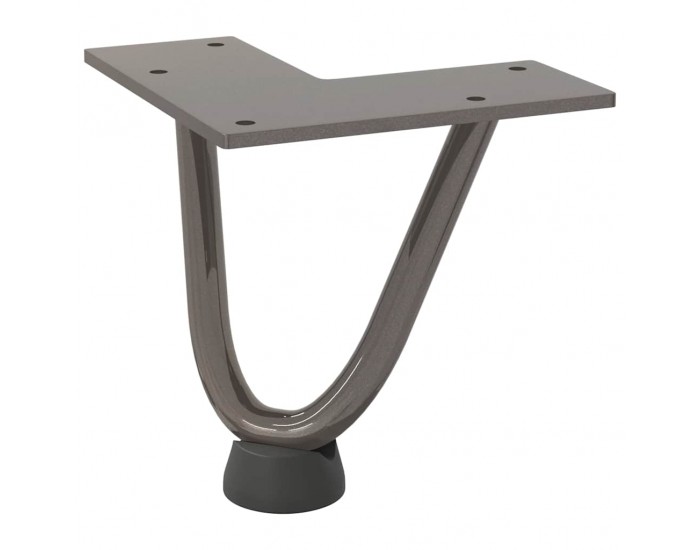 Sonata H Крака тип „фиба“ за масичка за кафе, 4 бр., естествена стомана, 10 см, масивна стомана