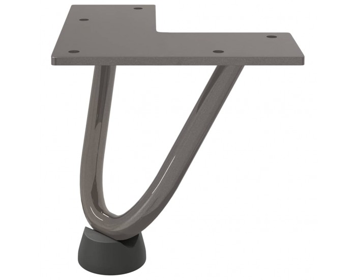 Sonata H Крака тип „фиба“ за масичка за кафе, 4 бр., естествена стомана, 10 см, масивна стомана