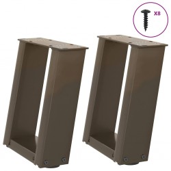 Sonata H Крака за масичка за кафе, U-образни, 2 бр., естествена стомана, 30 x (30-31) см, стомана - Маси