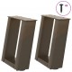 Sonata H Крака за масичка за кафе, U-образни, 2 бр., естествена стомана, 30 x (30-31) см, стомана