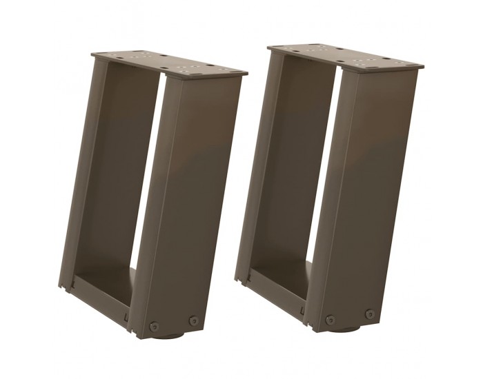 Sonata H Крака за масичка за кафе, U-образни, 2 бр., естествена стомана, 30 x (30-31) см, стомана