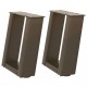 Sonata H Крака за масичка за кафе, U-образни, 2 бр., естествена стомана, 30 x (30-31) см, стомана