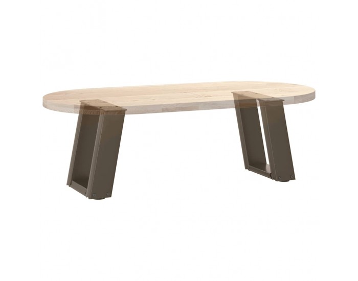 Sonata H Крака за масичка за кафе, U-образни, 2 бр., естествена стомана, 30 x (30-31) см, стомана