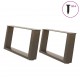 Sonata H Крака за масичка за кафе, U-образни, 2 бр., естествена стомана, 60 x (30-31) см, стомана