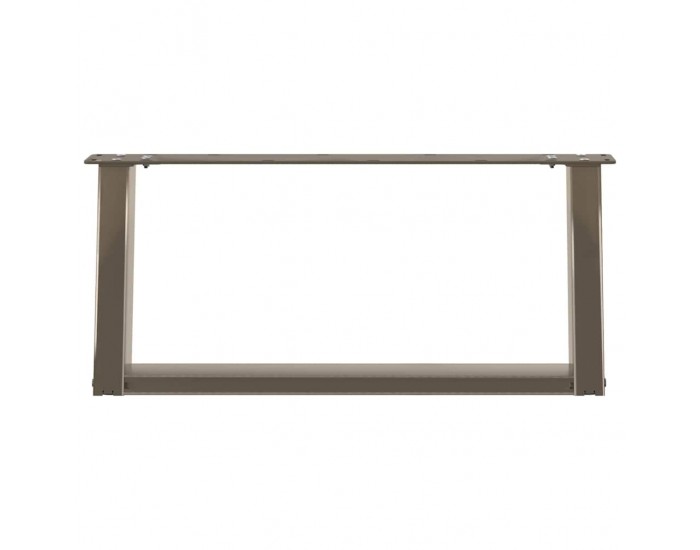Sonata H Крака за масичка за кафе, U-образни, 2 бр., естествена стомана, 60 x (30-31) см, стомана