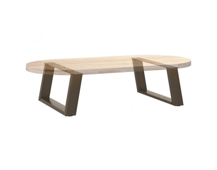 Sonata H Крака за масичка за кафе, U-образни, 2 бр., естествена стомана, 60 x (30-31) см, стомана
