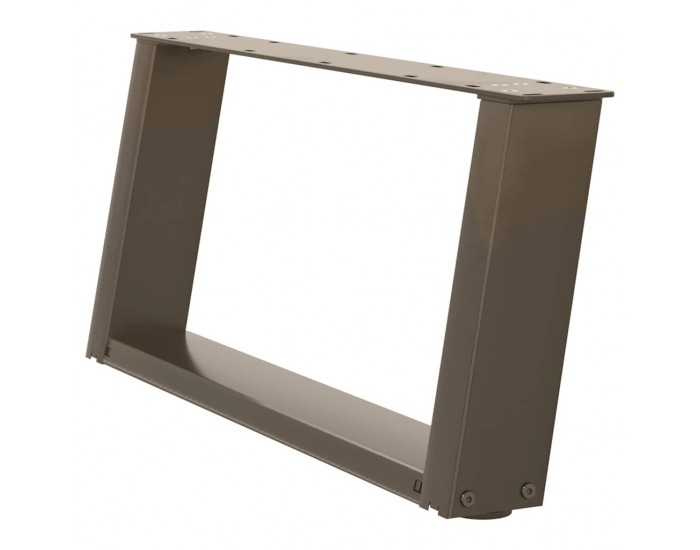 Sonata H Крака за масичка за кафе, U-образни, 2 бр., естествена стомана, 60 x (30-31) см, стомана