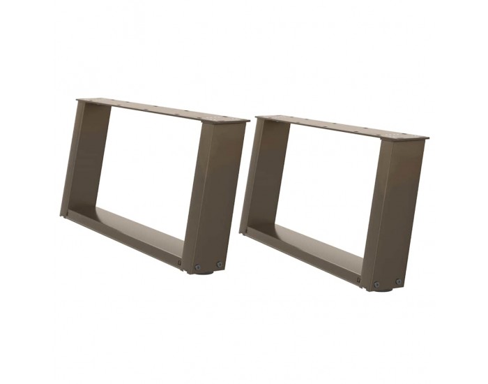 Sonata H Крака за масичка за кафе, U-образни, 2 бр., естествена стомана, 60 x (30-31) см, стомана
