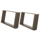 Sonata H Крака за масичка за кафе, U-образни, 2 бр., естествена стомана, 60 x (30-31) см, стомана