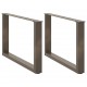 Sonata H Крака за масичка за кафе, U-образни, 2 бр., естествена стомана, 60 x (42-43) см, стомана