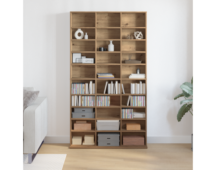 Sonata H Шкаф за CD от артезан дъб - 101x23x177.5 см, изработен от инженерна дървесина