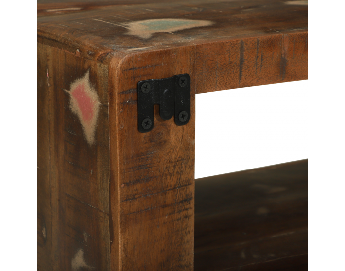 Sonata H ТВ шкаф Многоцветен 80x30x25 см Масивно дърво Регенерирано