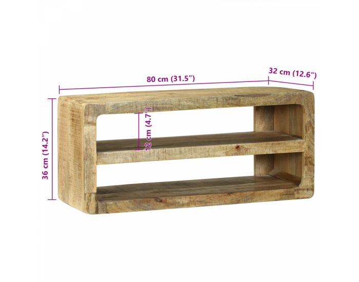 Sonata H ТВ кабинет 80x32x36 см от масивно манго
