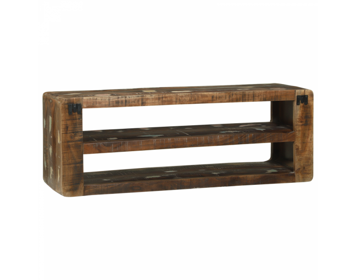 Sonata H ТВ шкаф 100x32x36 см Масивна регенерирана дървесина